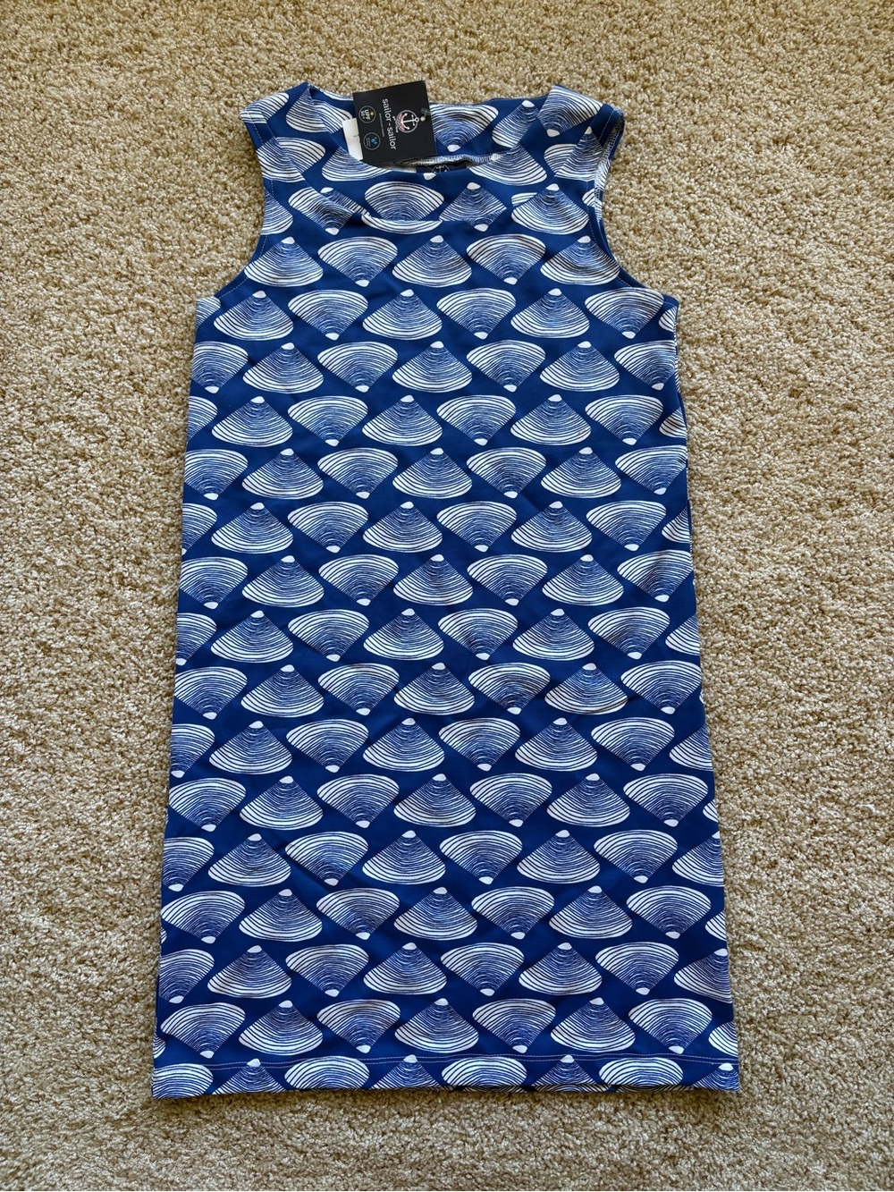 Sailor-Sailor Yacht Club Shift Dress XS Clam Bake‎ True Blue Sleeveless Preppy